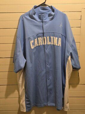 Nike Jordan Jacket Mens 4XL Carolina Light Blue Button Front Pullover Elite